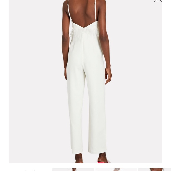 SAYLOR Krysta Feather-Embellished Satin Jumpsuit - Picture 3 of 8